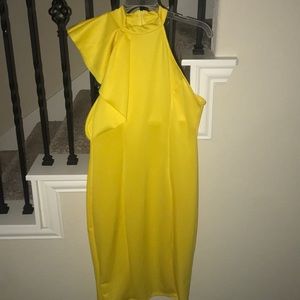 Stylish fitted yellow dress